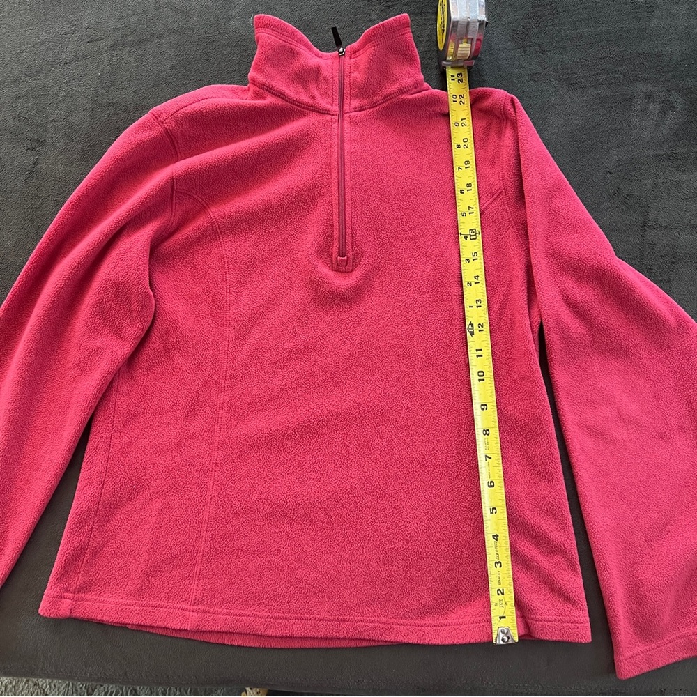 Lands End Women’s M 3/4 Zip Thermacheck Fleece Pullover In Mauve